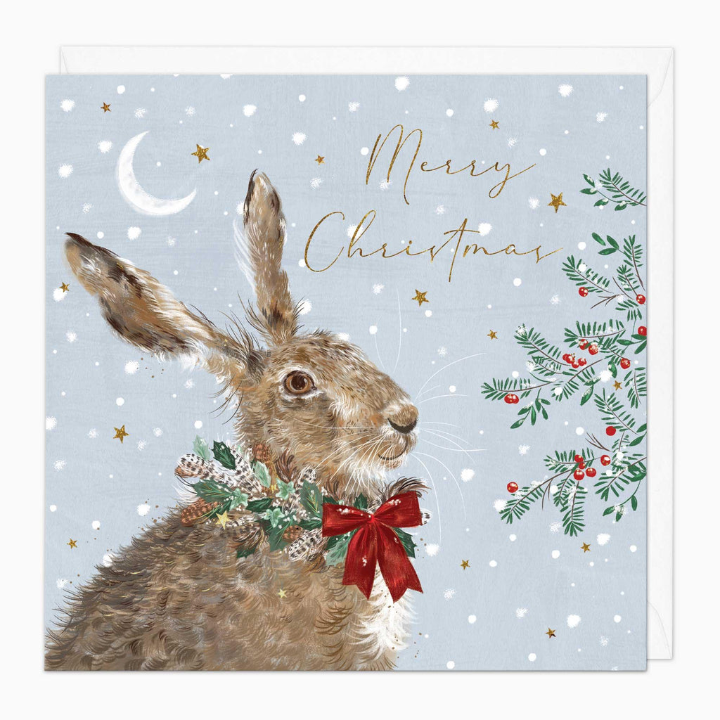 Christmas Card-XA238 - Hare Christmas Card-Whistlefish