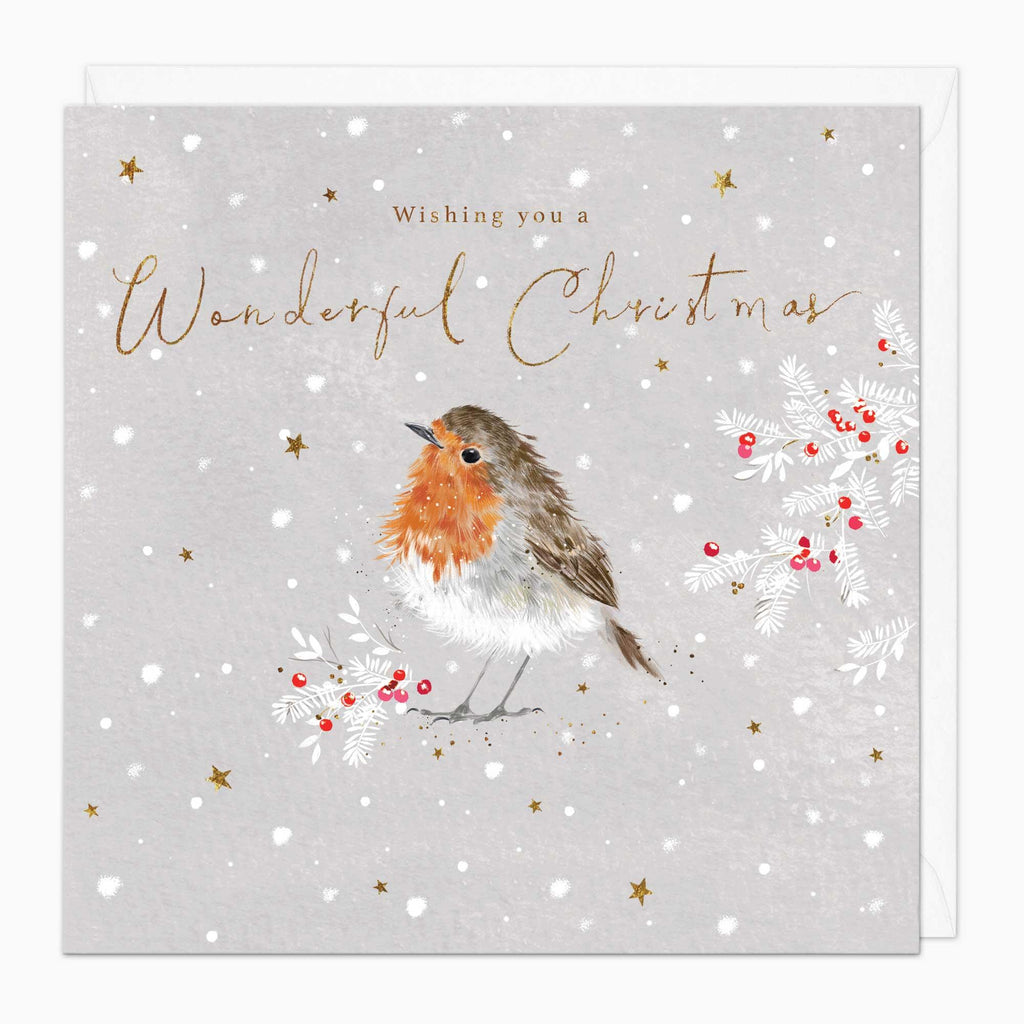 Christmas Card-XA239 - Robin & Berries Christmas Card-Whistlefish