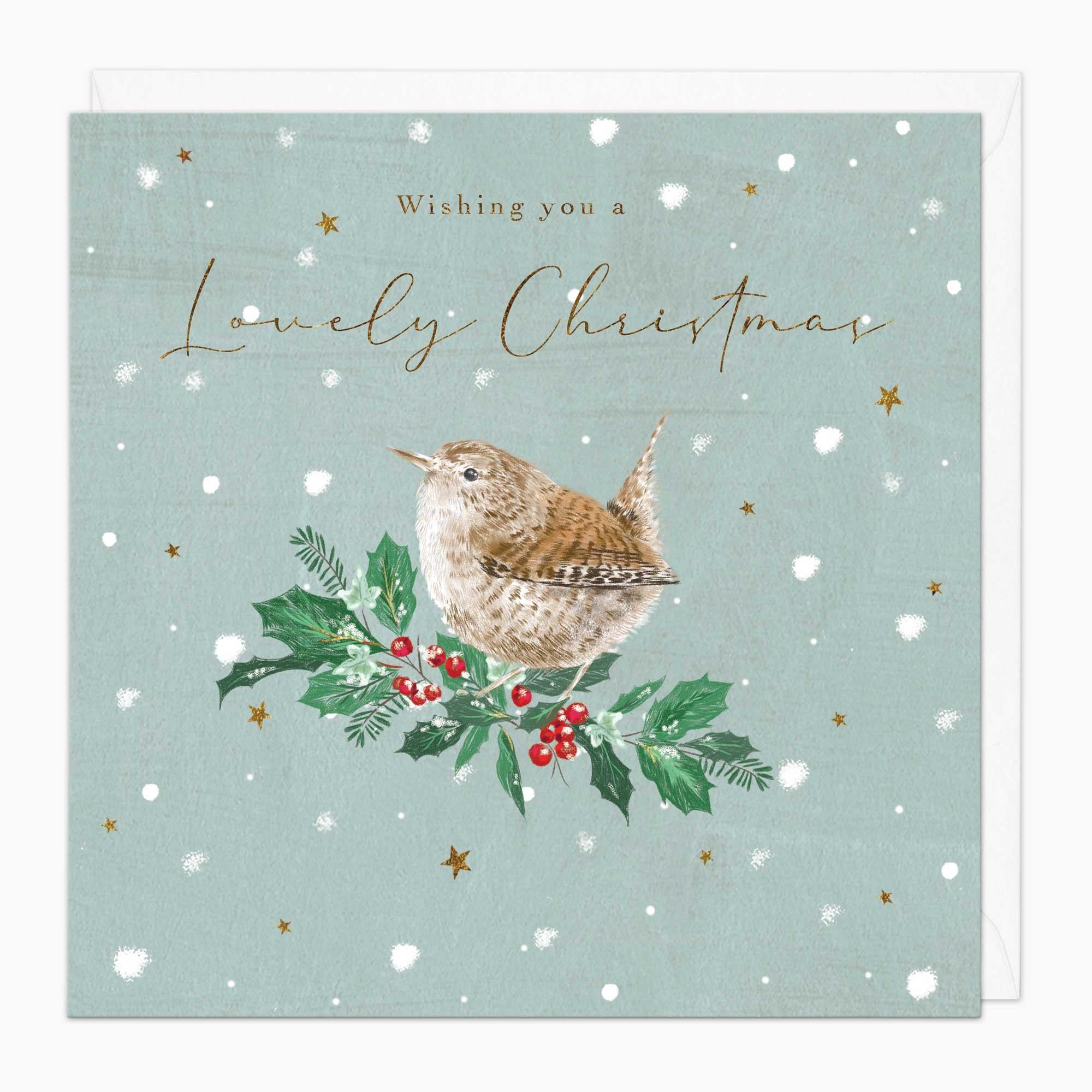 Christmas Card-XA243 - Wren & Berries Christmas Card-Whistlefish