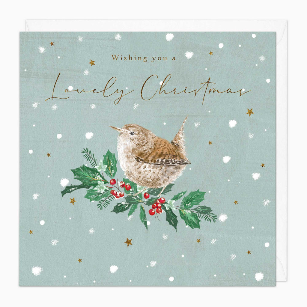 Christmas Card-XA243 - Wren & Berries Christmas Card-Whistlefish