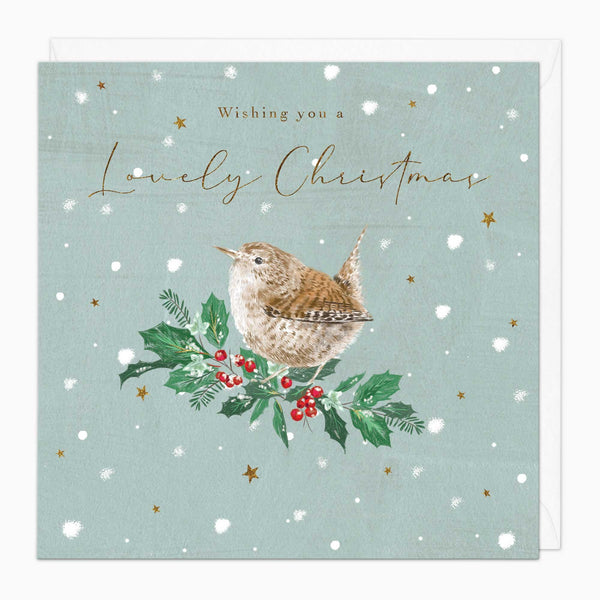 Christmas Card-XA243 - Wren & Berries Christmas Card-Whistlefish