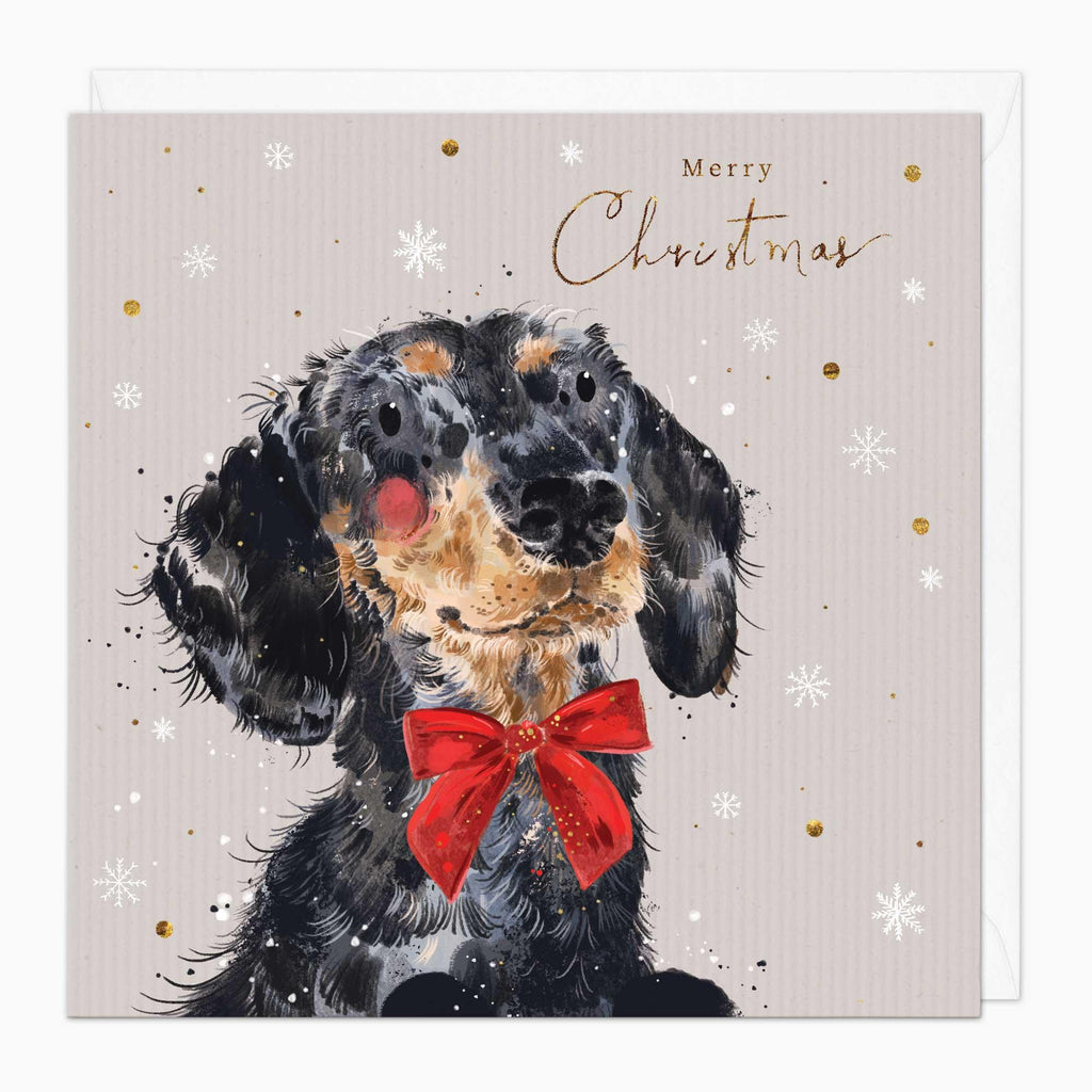 Christmas Card-XA244 - Daschund Christmas Card-Whistlefish