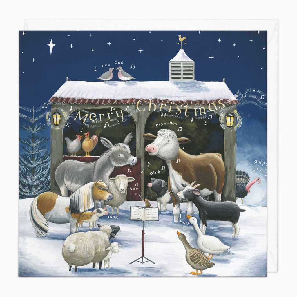 Christmas Card-XA249 - Singing Barn Christmas Card-Whistlefish