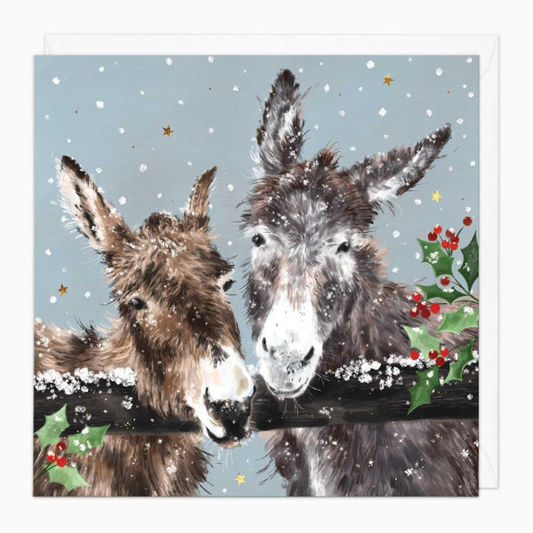 Christmas Card-XA266 - Donkey Friends Christmas Card-Whistlefish