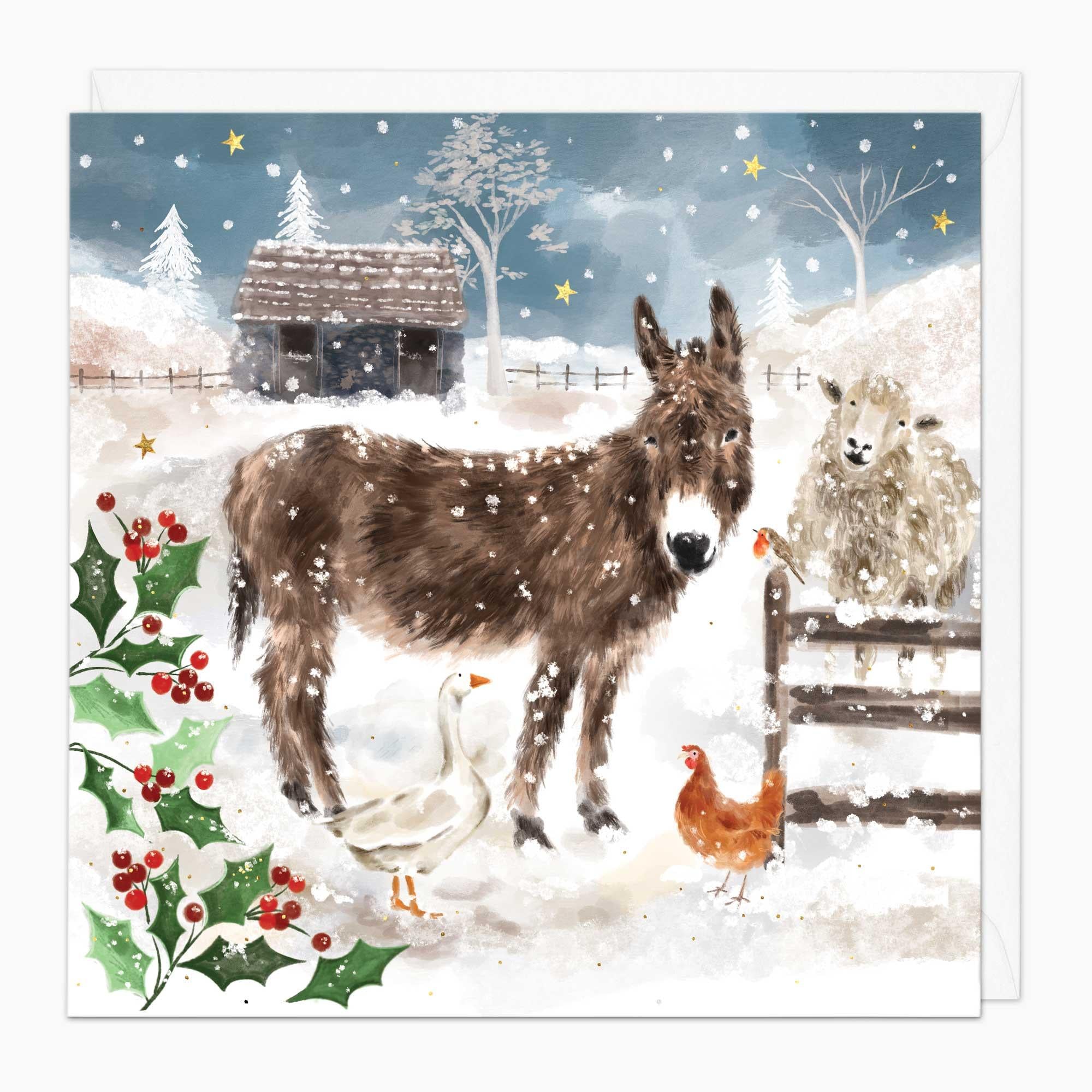 Christmas Card-XA267 - Farmyard Christmas Card-Whistlefish