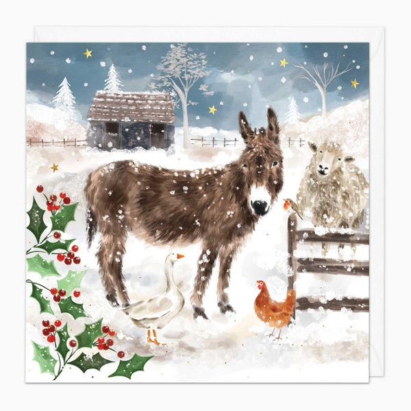 Christmas Card-XA267 - Farmyard Christmas Card-Whistlefish