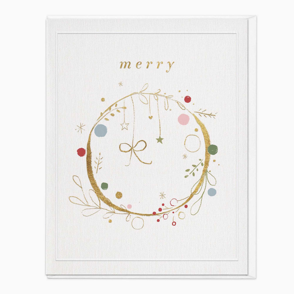Christmas Card-XA278 - Delicate Wreath Christmas Card-Whistlefish