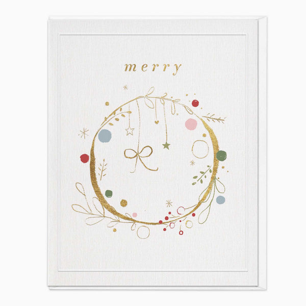 Christmas Card-XA278 - Delicate Wreath Christmas Card-Whistlefish
