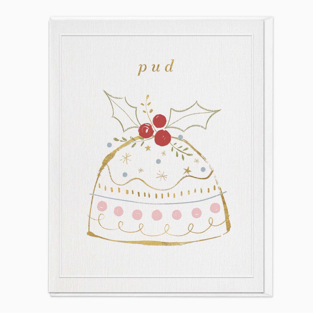 Christmas Card-XA280 - Delicate Pudding Christmas Card-Whistlefish