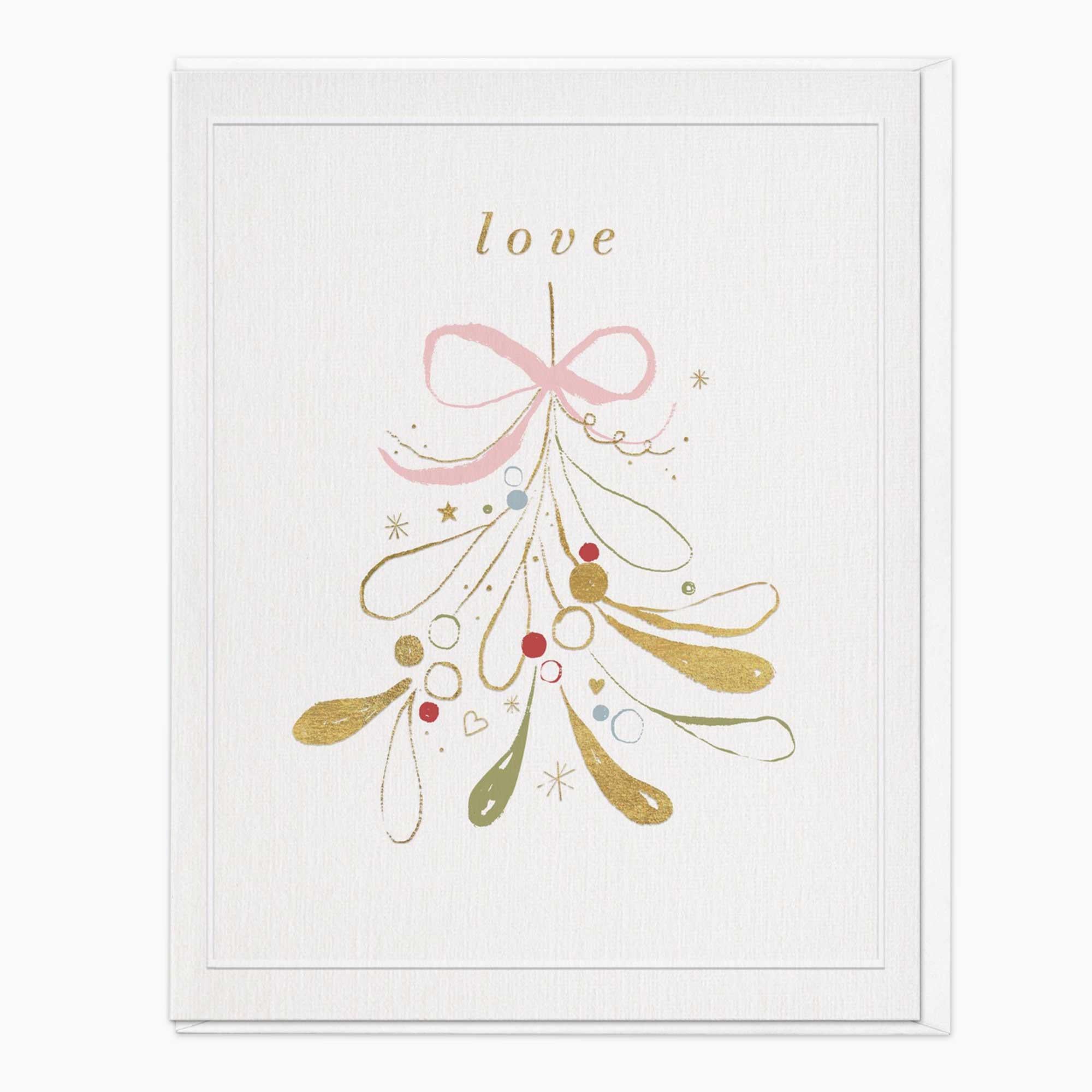 Christmas Card-XA281 - Delicate Mistletoe Christmas Card-Whistlefish