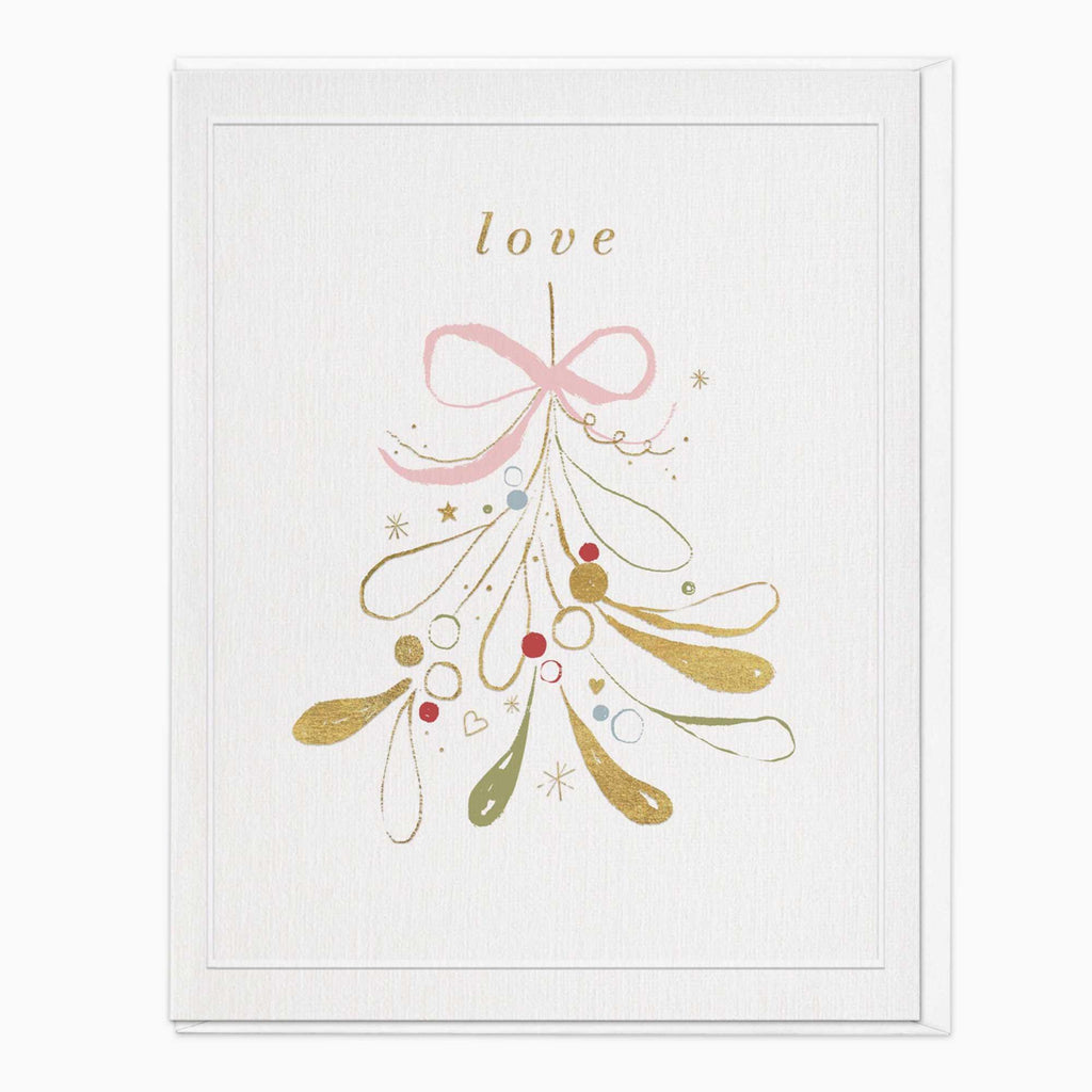 Christmas Card-XA281 - Delicate Mistletoe Christmas Card-Whistlefish