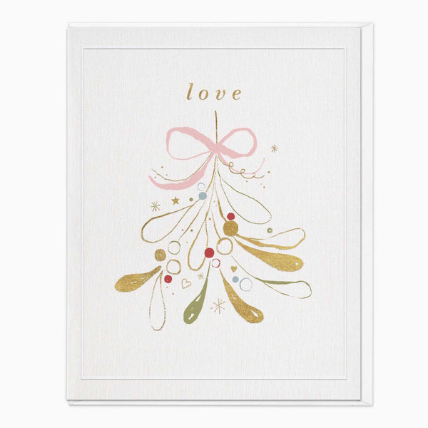Christmas Card-XA281 - Delicate Mistletoe Christmas Card-Whistlefish