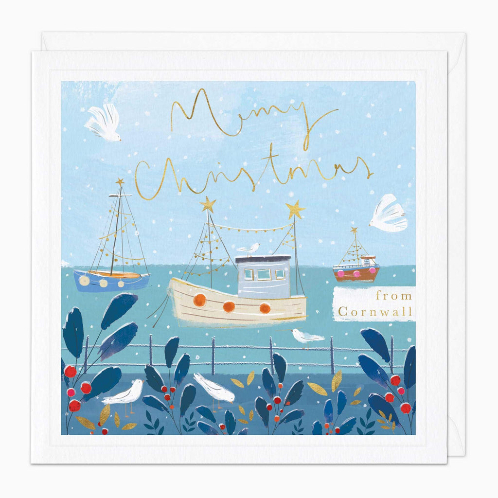 Christmas Card-XA295 - Cornish Boats Christmas Card-Whistlefish