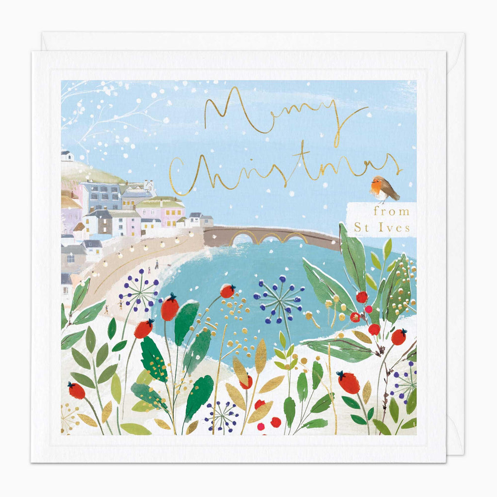 Christmas Card-XA298 - St Ives Harbour Christmas Card-Whistlefish
