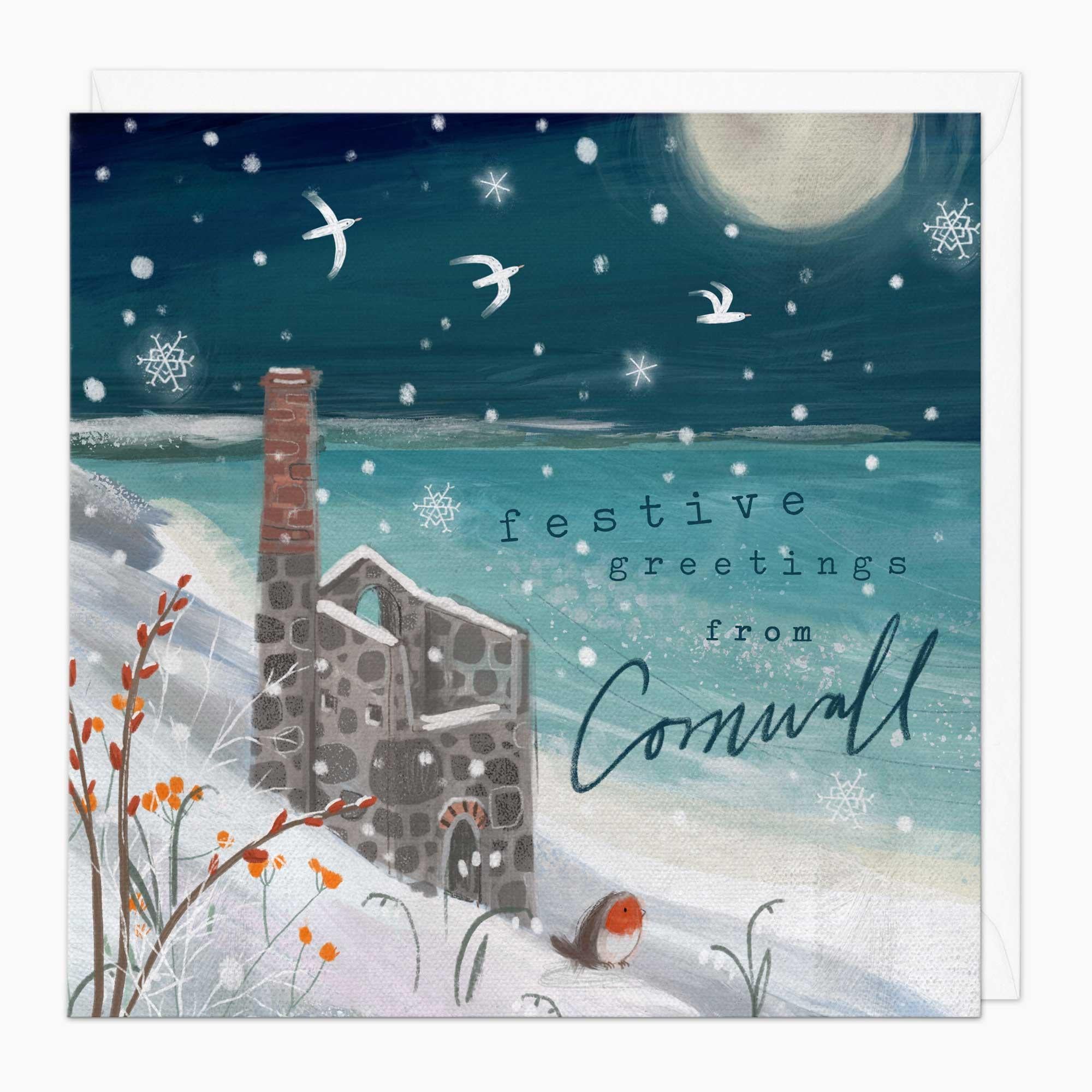 Christmas Card-XA303 - Wheal Coates & Robins Christmas Card-Whistlefish