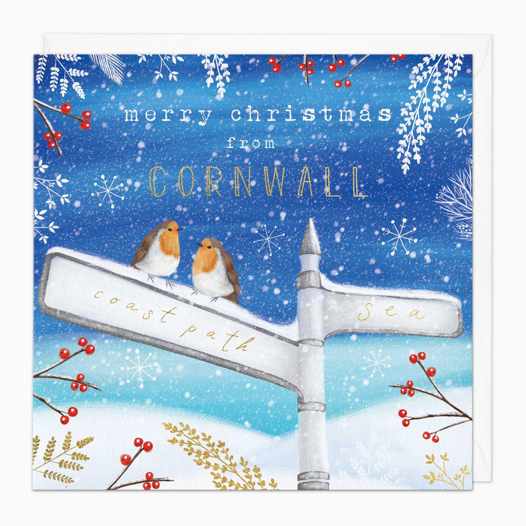 Christmas Card-XA304 - Cornish Coast Path Christmas Card-Whistlefish