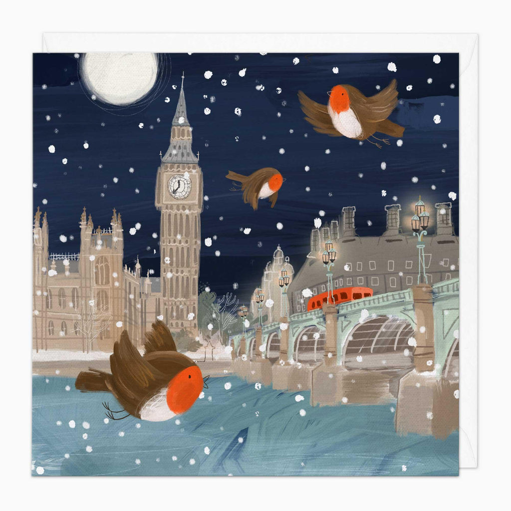 Christmas Card-XA306 - Big Ben Robins Christmas Card-Whistlefish