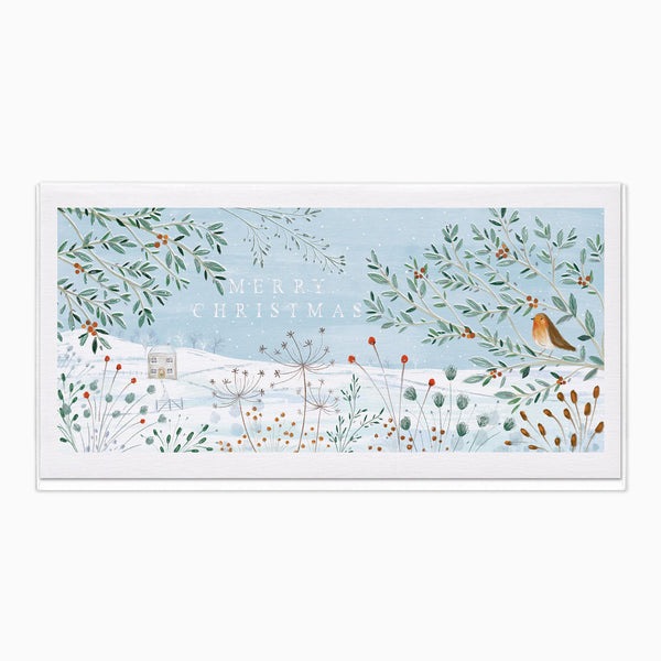 Christmas Card-XA308 - Snowy Robin Christmas Card-Whistlefish