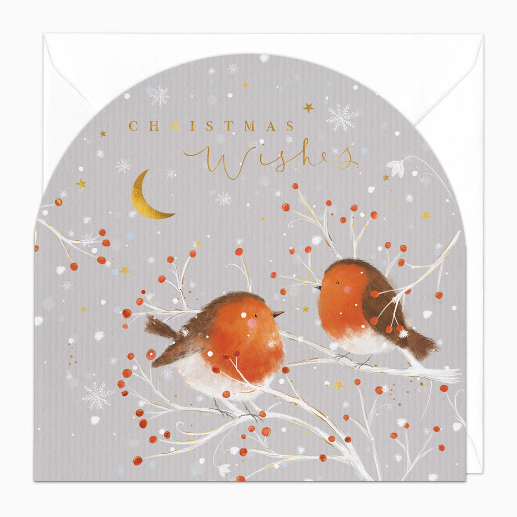 Christmas Card-XA311 - 2 Round Robins Christmas Card-Whistlefish