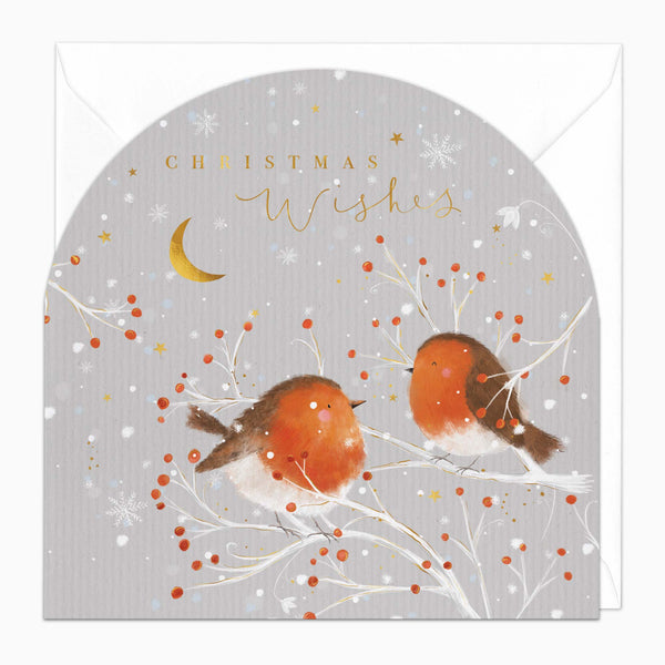 Christmas Card-XA311 - 2 Round Robins Christmas Card-Whistlefish