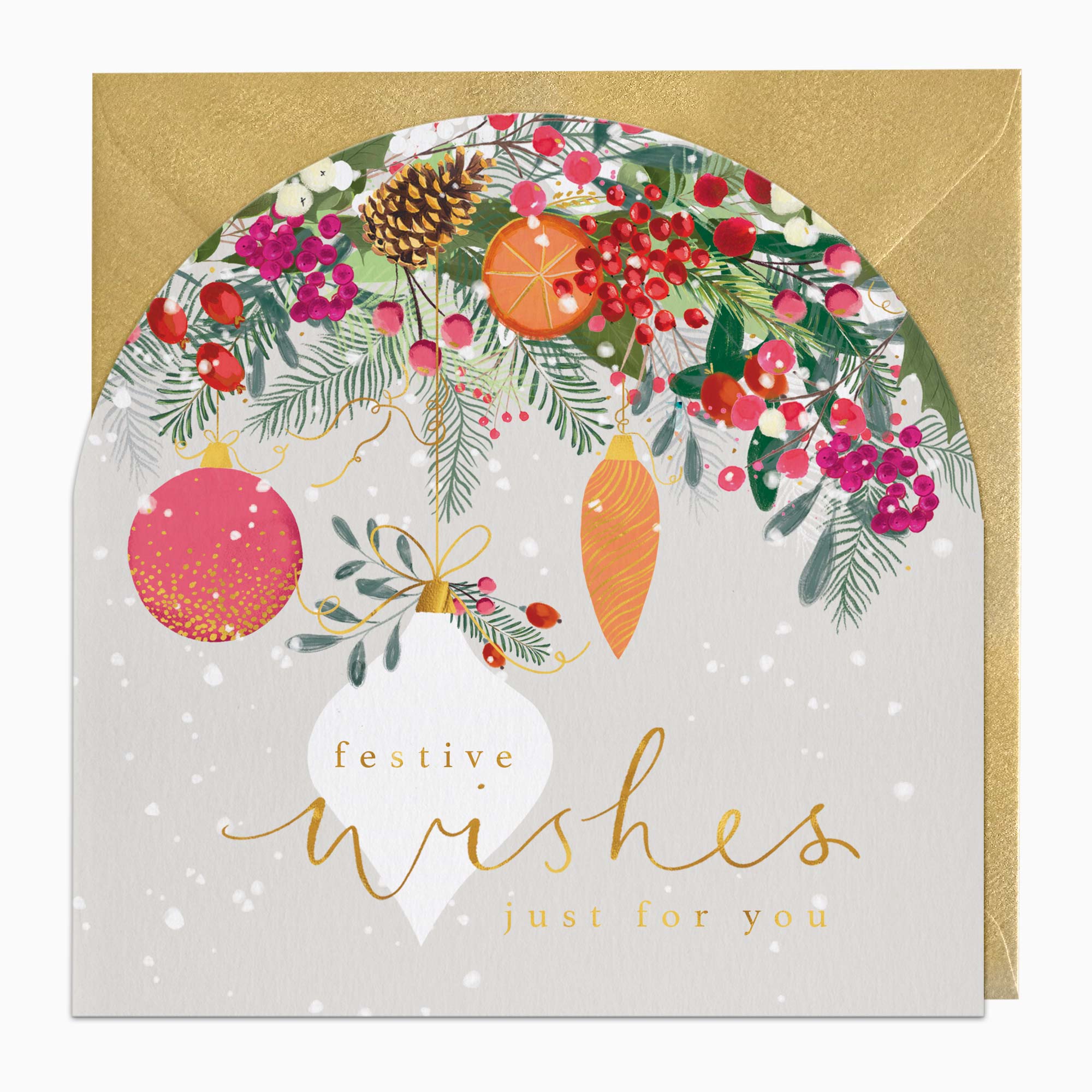Christmas Card-XA322 - Festive Wishes Christmas Card-Whistlefish