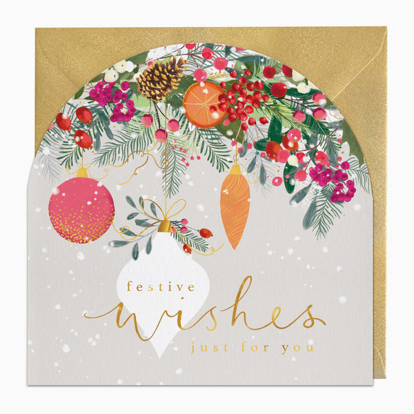 Christmas Card-XA322 - Festive Wishes Christmas Card-Whistlefish