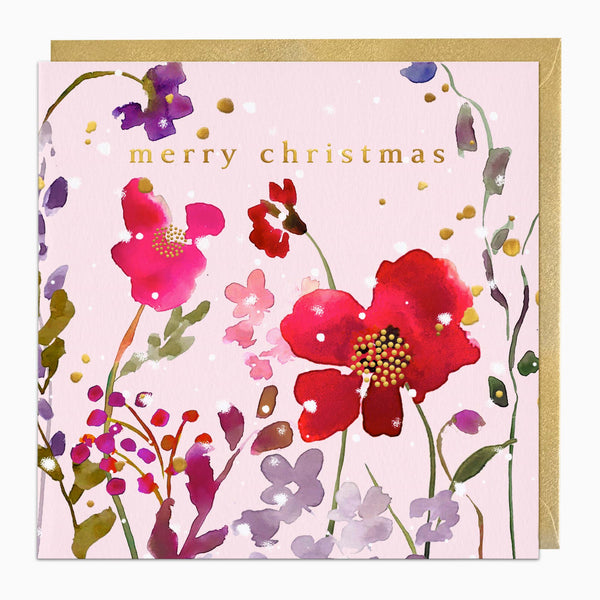 Christmas Card-XA331 - Blush Blooms Christmas Card-Whistlefish