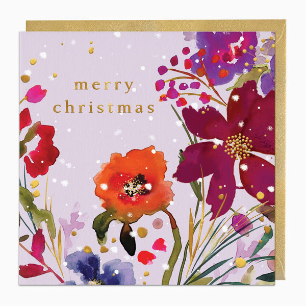 Christmas Card-XA335 - Frosted Poppy Christmas Card-Whistlefish
