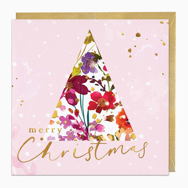 Christmas Card-XA336 - Floral Tree Christmas Card-Whistlefish