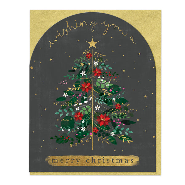 Christmas Card - Z042 - Arched Wishing Merry Christmas Card - Wishing Merry Christmas Arch Card - Whistlefish