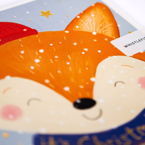 Christmas Card - Z055 - Cheerful Fox Christmas Card - Cheerful Fox Christmas Card - Whistlefish