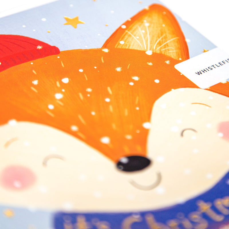 Christmas Card - Z055 - Cheerful Fox Christmas Card - Cheerful Fox Christmas Card - Whistlefish