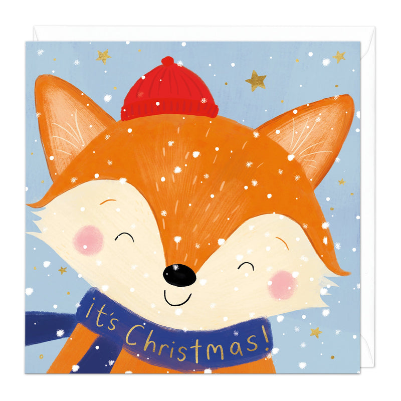 Christmas Card - Z055 - Cheerful Fox Christmas Card - Cheerful Fox Christmas Card - Whistlefish