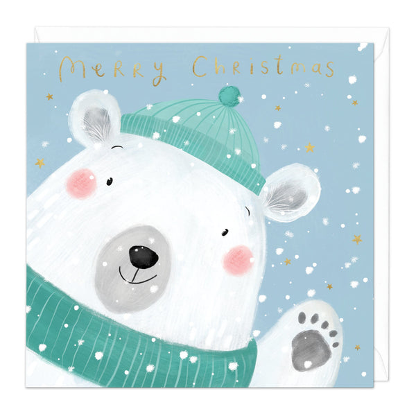 Christmas Card - Z056 - Waving Polar Bear Christmas Card - Waving Polar Bear Christmas Card - Whistlefish