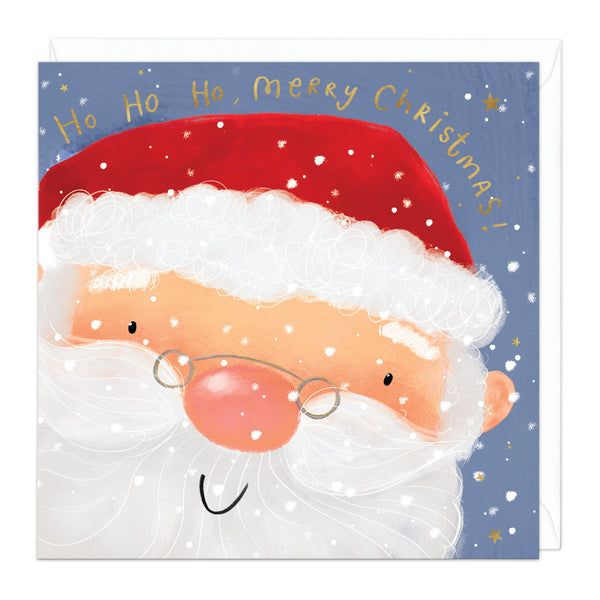 Christmas Card - Z057 - Snowy Santa Merry Christmas Card - Santa's Cheer Christmas Card - Whistlefish