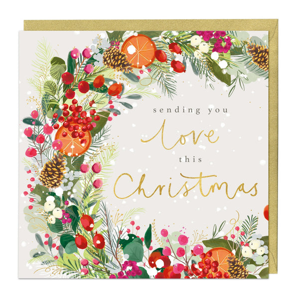 Christmas Card - Z068 - Vibrant Wreath Christmas Card - Vibrant Wreath Christmas Card - Whistlefish