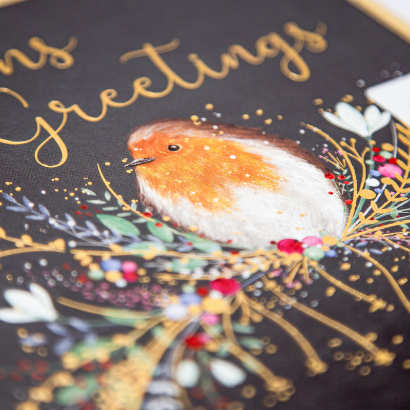 Christmas Card - Z071 - Robin's Season Greetings Christmas Card - Warm Wishes Christmas Card - Whistlefish