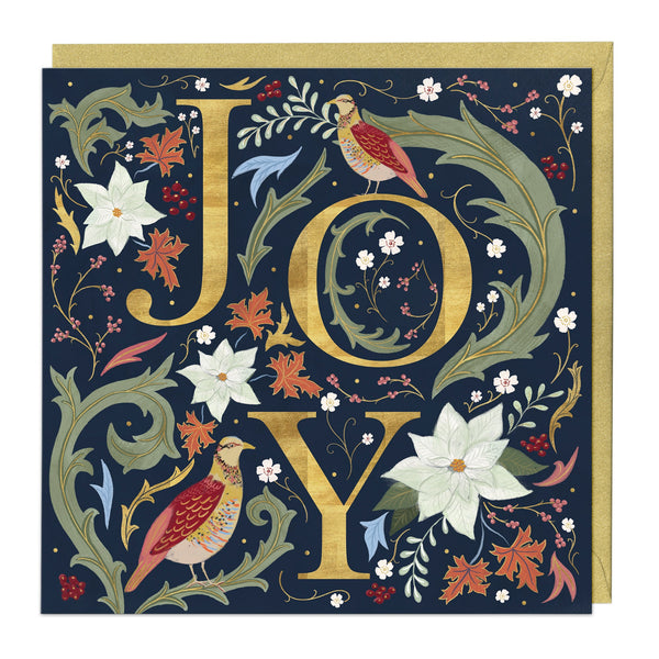 Christmas Card - Z076 - Joy Floral Christmas Card - Joy Floral Christmas Card - Whistlefish