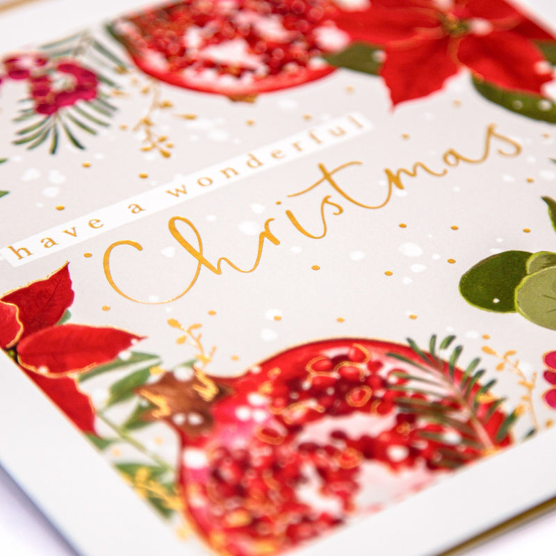 Christmas Card - Z083 - Floral Holly Christmas Card - Floral Holly Christmas Card - Whistlefish