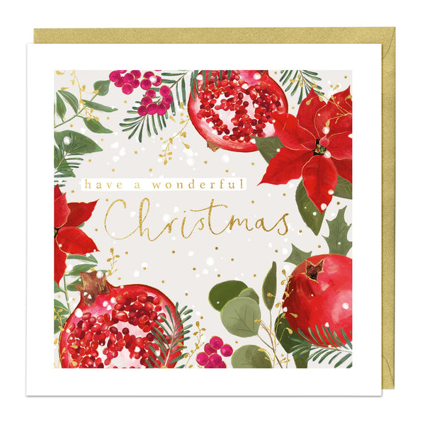 Christmas Card - Z083 - Floral Holly Christmas Card - Floral Holly Christmas Card - Whistlefish