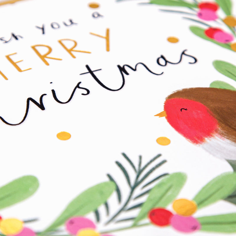 Christmas Card - Z099 - Merry Christmas Robin Card - Merry Christmas Robin Card - Whistlefish