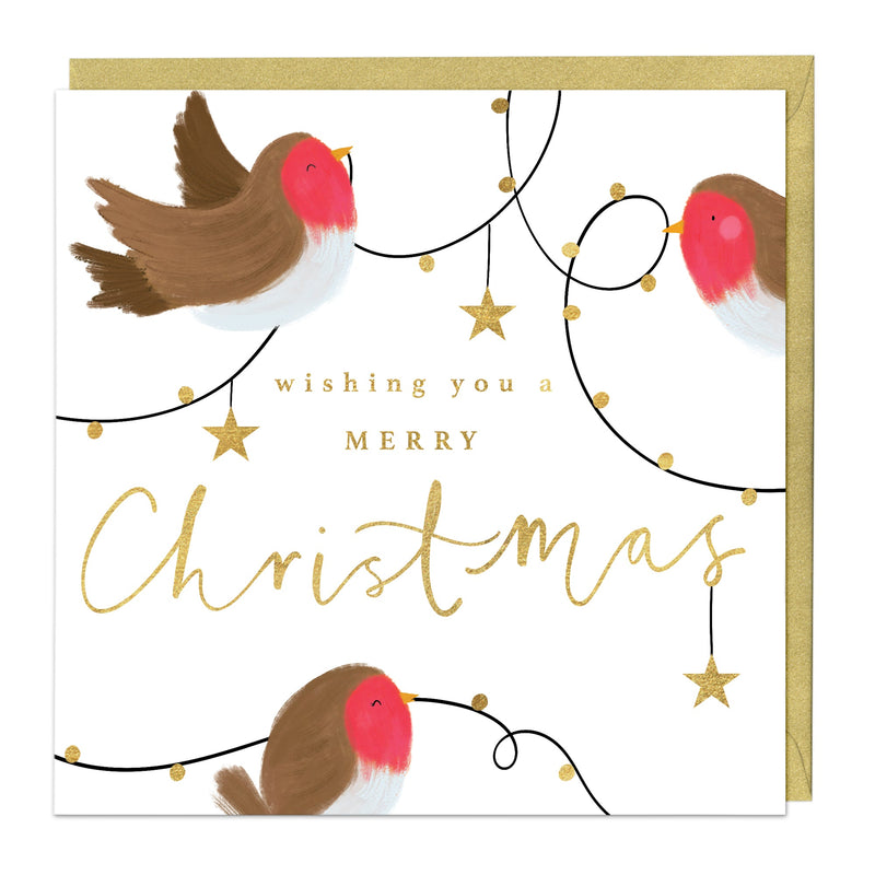 Christmas Card - Z102 - Festive Robins Christmas Card - Robin Christmas Card - Whistlefish