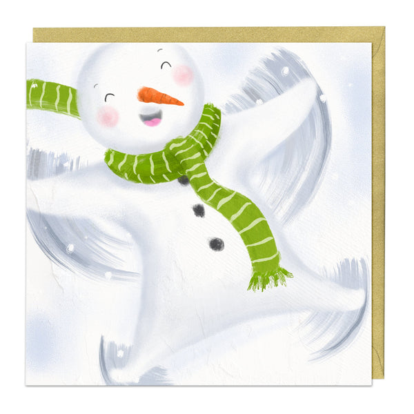 Christmas Card - Z109 - Snowman Angel Christmas Card - Snow Angel And Snowman Christmas Card - Whistlefish