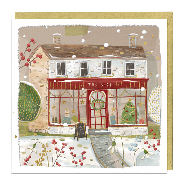 Christmas Card - Z129 - Festive Toy Shop Christmas Card - Festivities Be-gin Christmas Card - Whistlefish