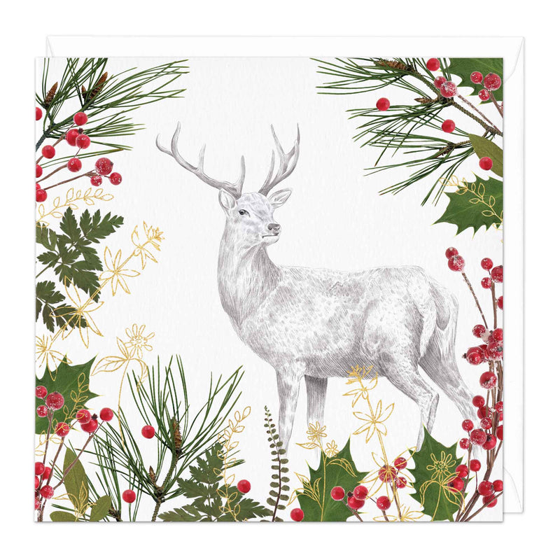 Christmas Card - Z136 - Stag & Berries Christmas Card - Stag & Berries Christmas Card - Whistlefish