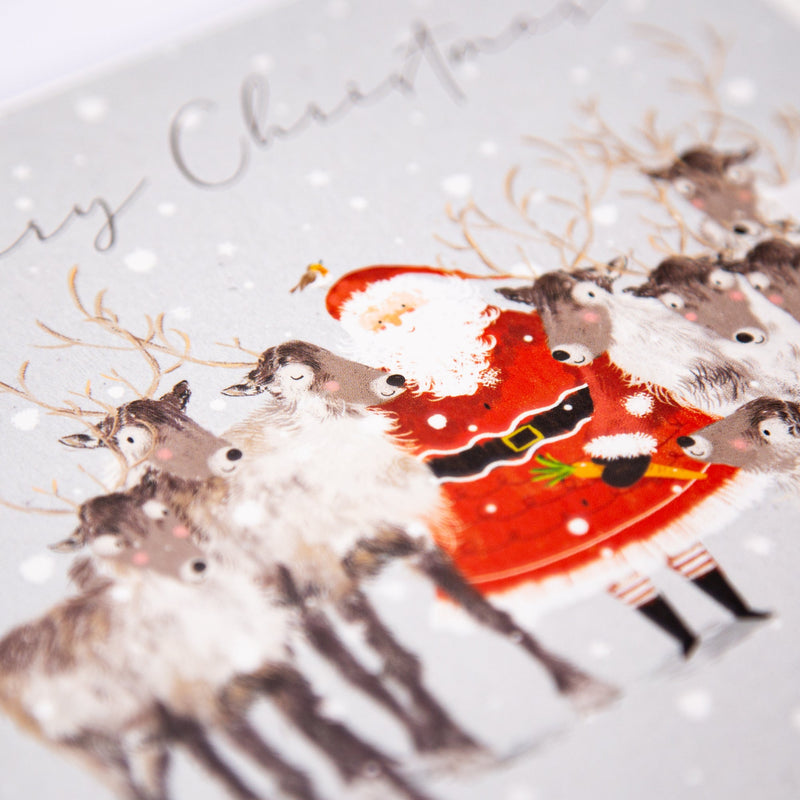 Christmas Card - Z145 - Santa & Friends Christmas Card - Santa Merry Christmas Card - Whistlefish