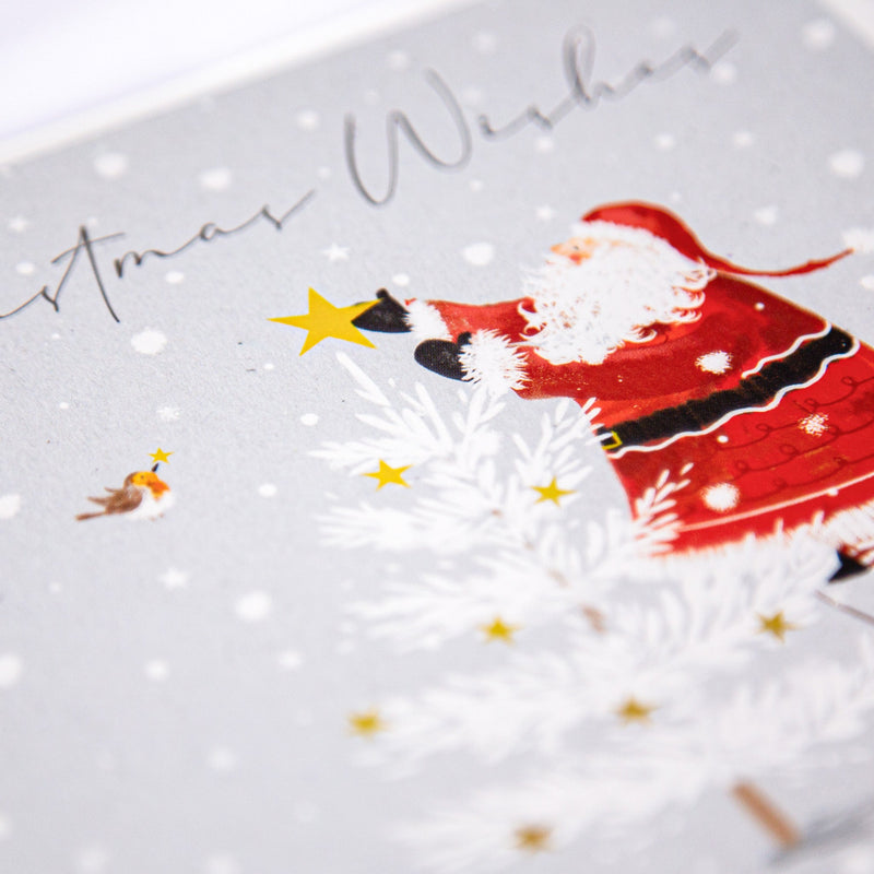 Christmas Card - Z146 - Santa's Star Christmas Card - Santa Christmas Wishes Card - Whistlefish