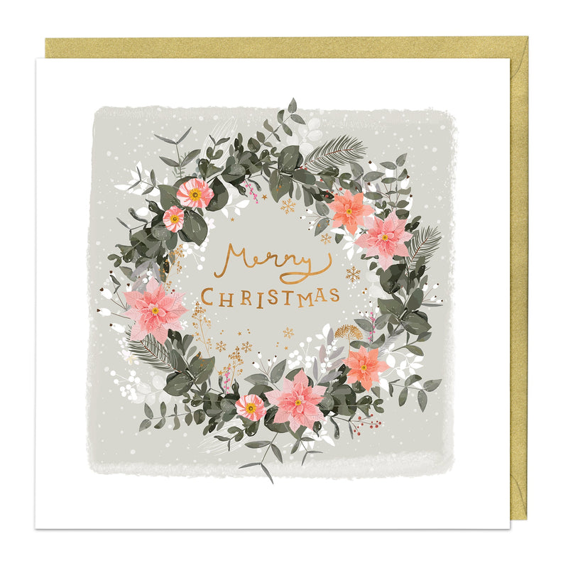 Christmas Card - Z147 - Pink Florals Christmas Card - Pink Florals Christmas Card - Whistlefish