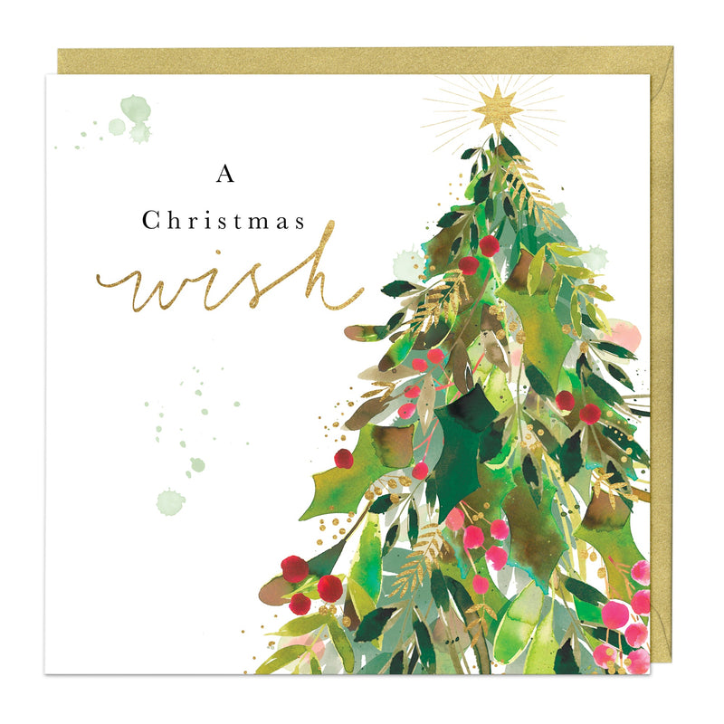 Christmas Card - Z153 - Mistletoe & Festive Tree Christmas Card - Mistletoe & Festive Tree Christmas Card - Whistlefish