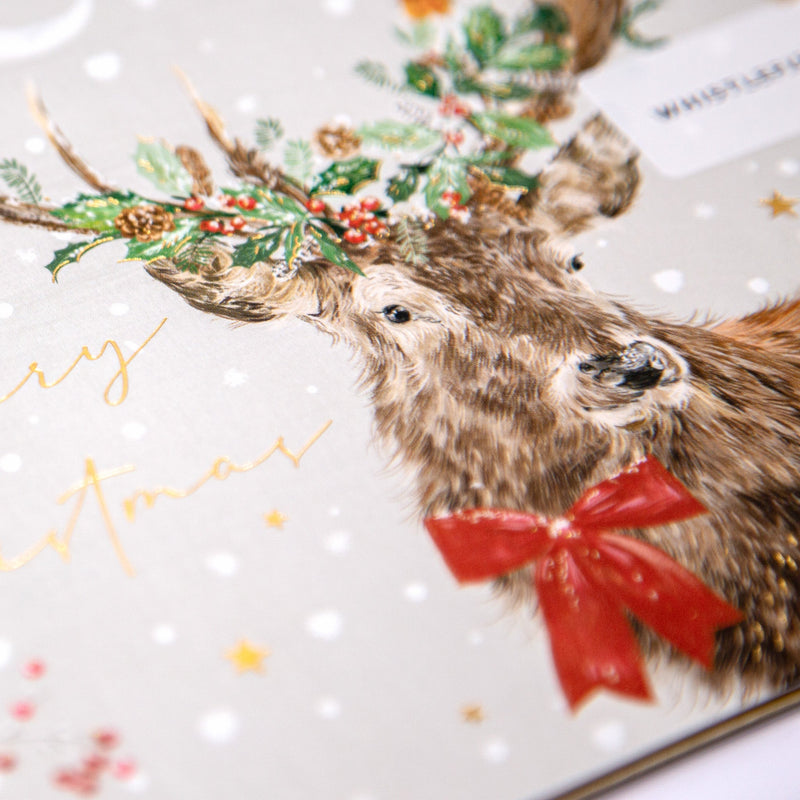 Christmas Card - Z160 - Festive Friends, Stag Christmas Card - Festive Friends, Stag Christmas Card - Whistlefish